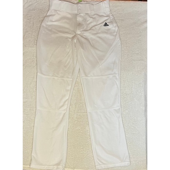 Adidas Men Baseball Pants Climalite Zipper Snap Button Closure White Sz L NWOT - Picture 1 of 8